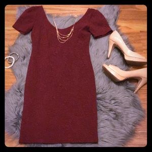 Maroon print Bodycon dress